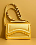 Bolsa Feminina De Mão E Transversal Modelo Vega Design Metalizado