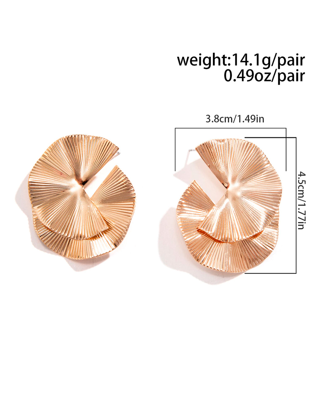 Brincos De Metal Orgânico Empilhados De 2 Camadas Feminino