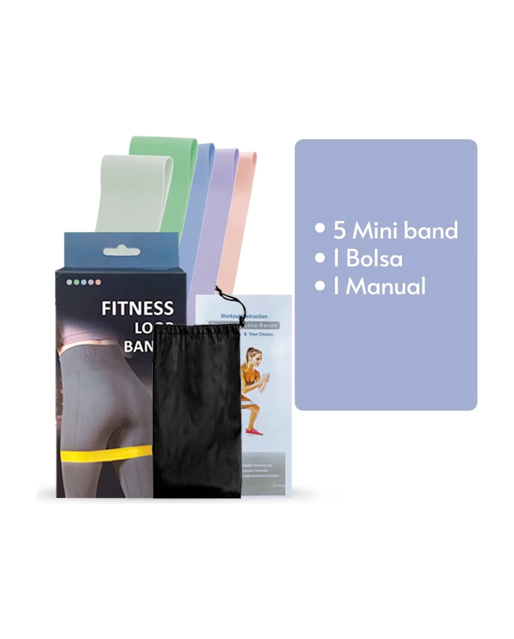 Kit 5 Mini Bands Elástico Exercício Treino Em Casa 5 Níveis