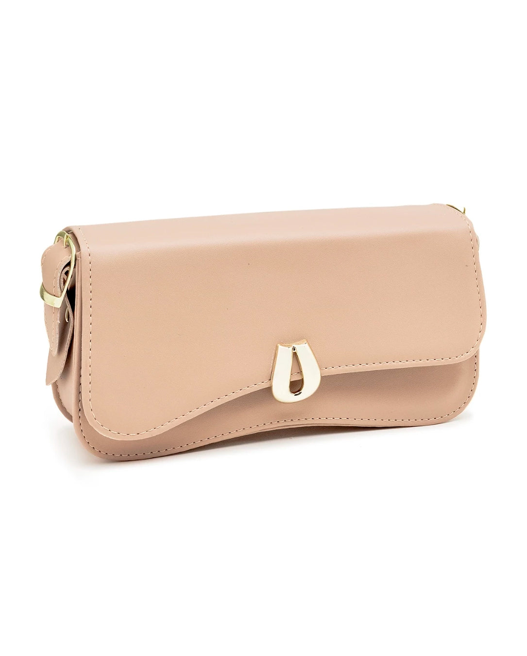 Bolsa Feminina Baguete Transversal De Ombro Em Couro Ecológico