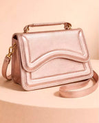 Bolsa Feminina De Mão E Transversal Modelo Vega Design Metalizado
