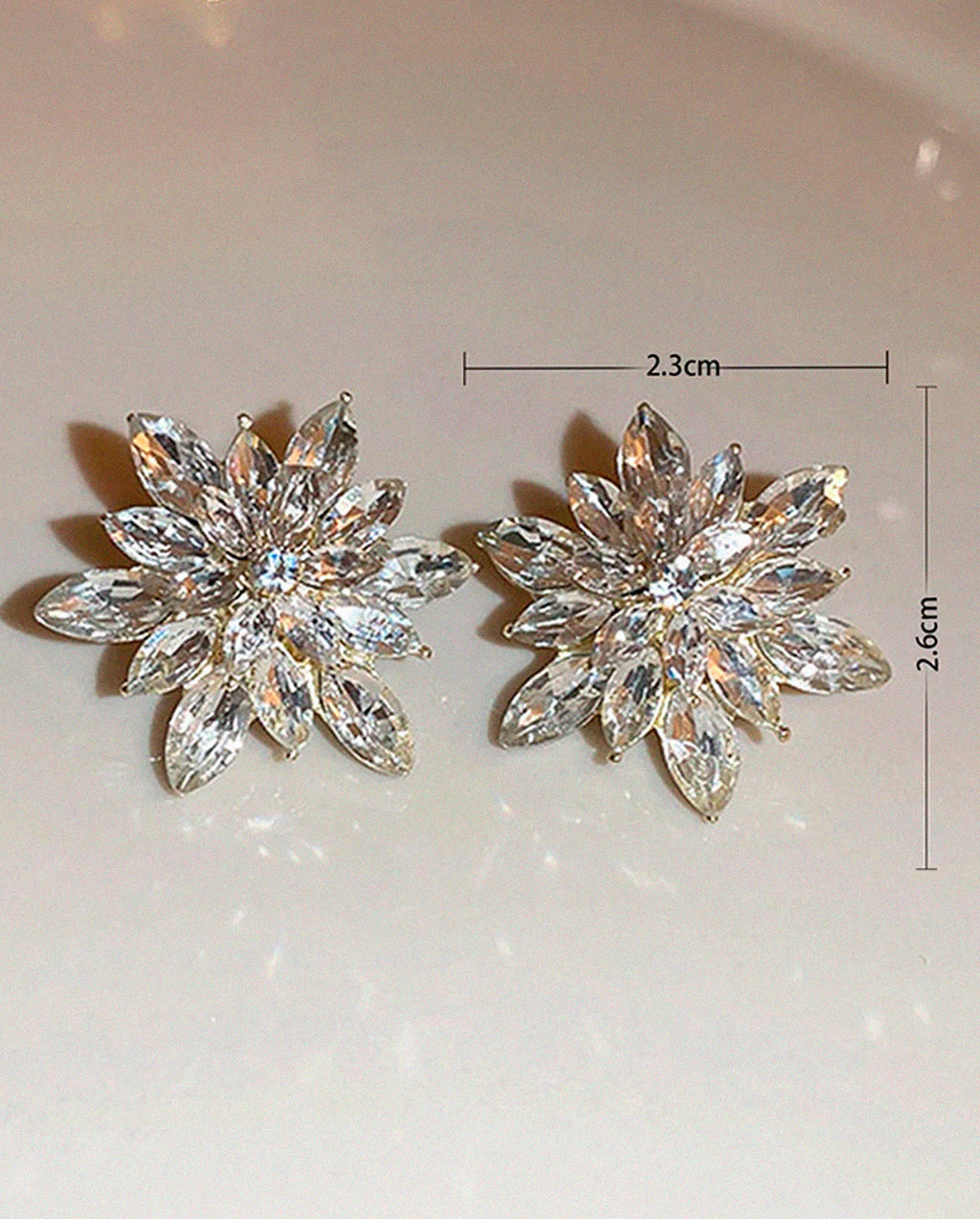 Brincos Femininos Flor com Zircônia Luxo – 2 Peças Estilo Coreano