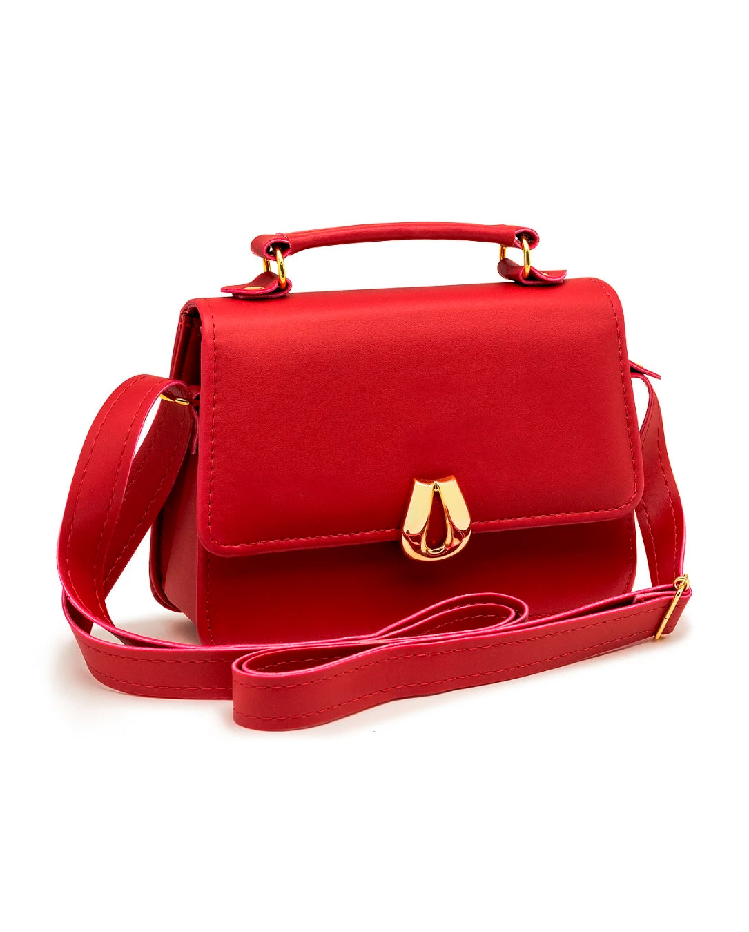 Bolsa Feminina Mini De Mão E Transversal Com 2 Alças Em Couro Ecológico