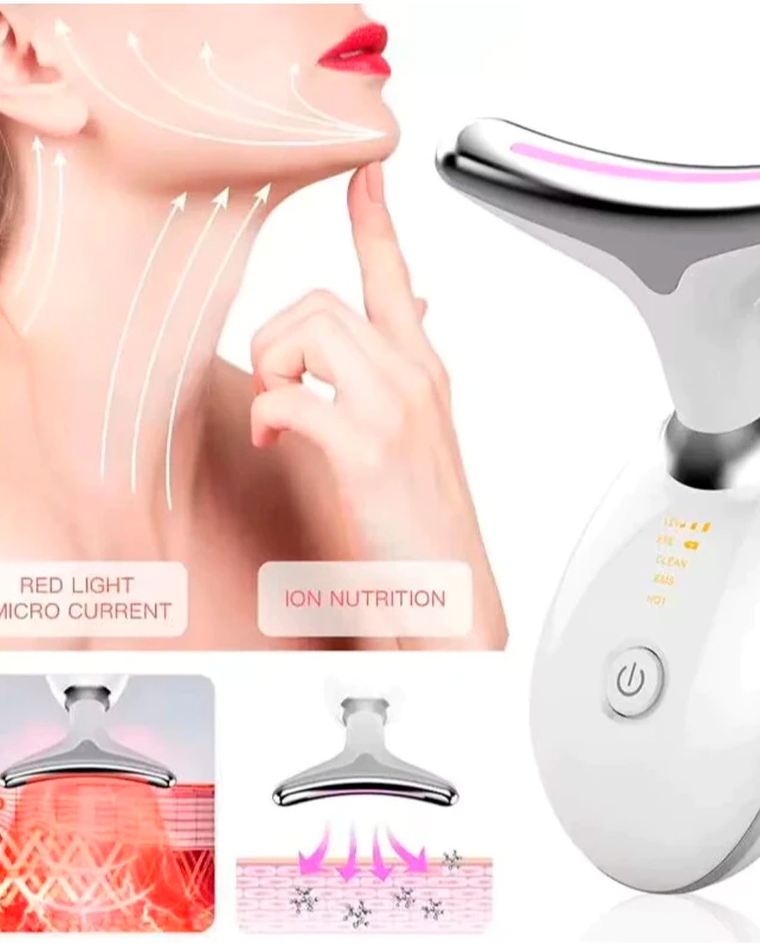 Massageador Golfinho para Tratamento Rejuvenescedor Anti-idade com LED Fototerapia