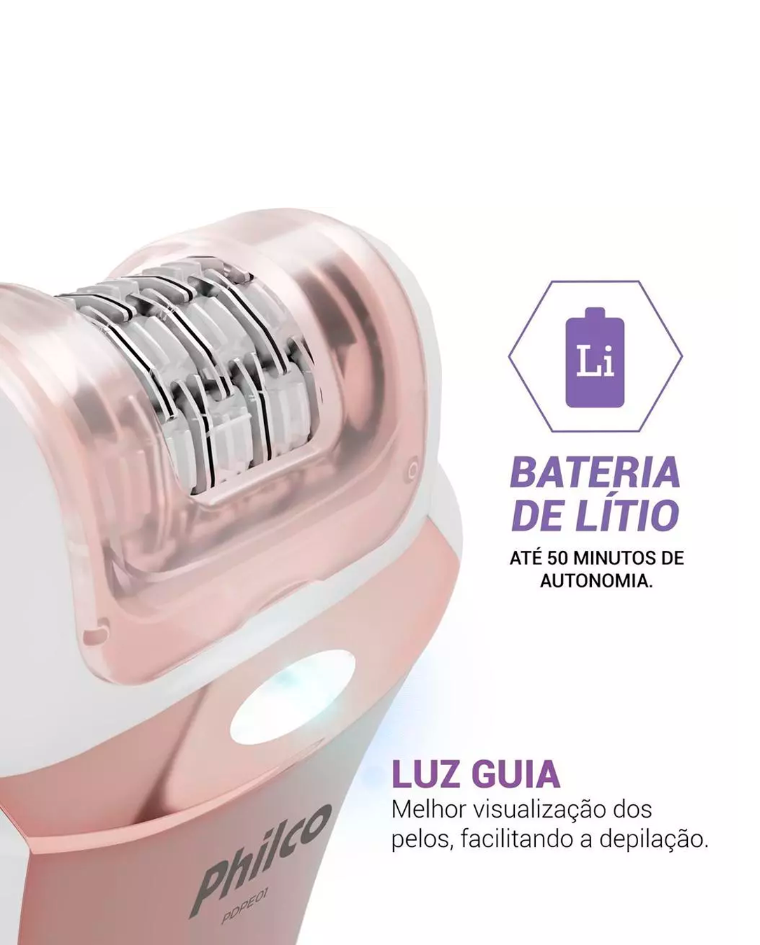 Depilador Philco Bivolt 4 Acessórios Corpo e Rosto PDPE01