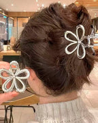Kit Presilha De Cabelo Desing Em Flor De Metal Com Textura Feminino