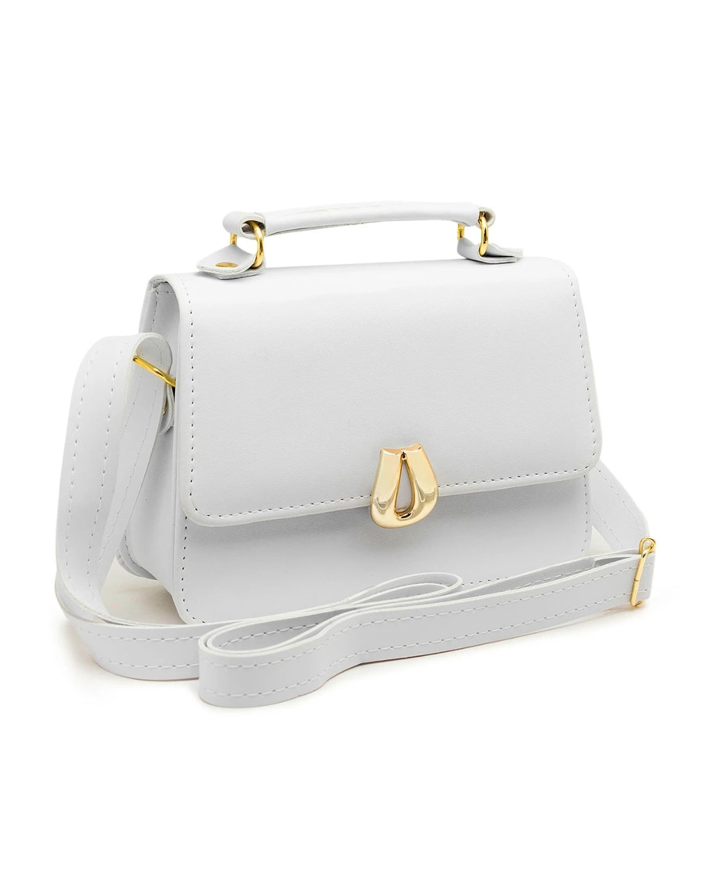 Bolsa Feminina Mini De Mão E Transversal Com 2 Alças Em Couro Ecológico