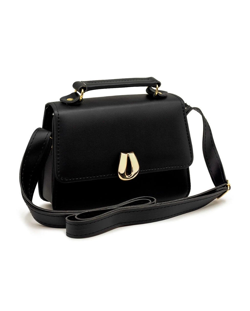 Bolsa Feminina Mini De Mão E Transversal Com 2 Alças Em Couro Ecológico