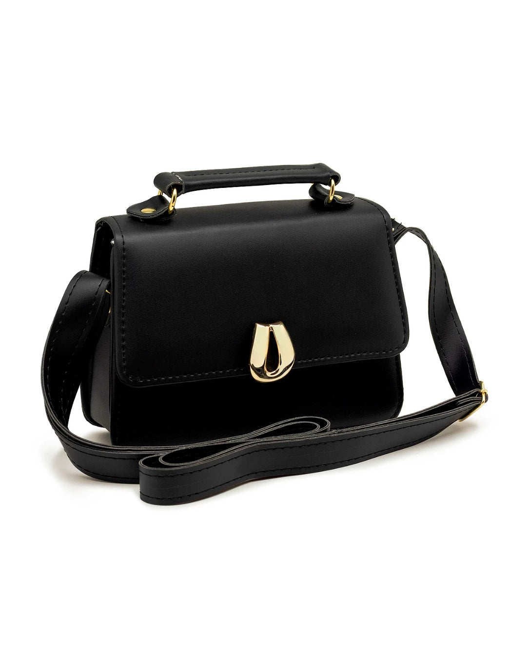 Bolsa Feminina Mini De Mão E Transversal Com 2 Alças Em Couro Ecológico