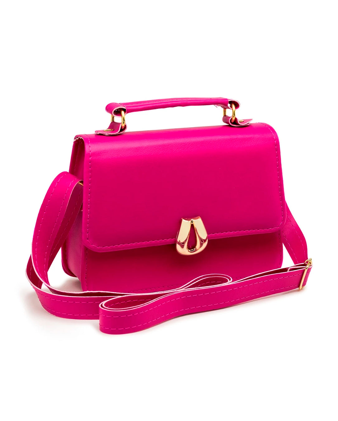 Bolsa Feminina Mini De Mão E Transversal Com 2 Alças Em Couro Ecológico