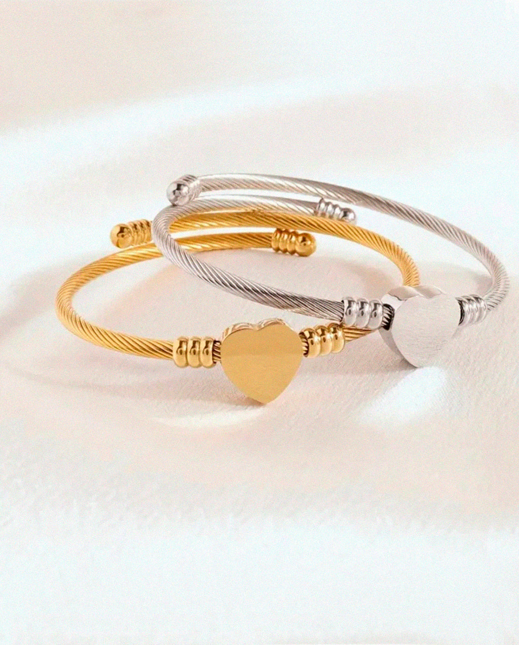 Kit Pulseira Feminina De Aço Inoxidável Trançado Em Prata E Dourado