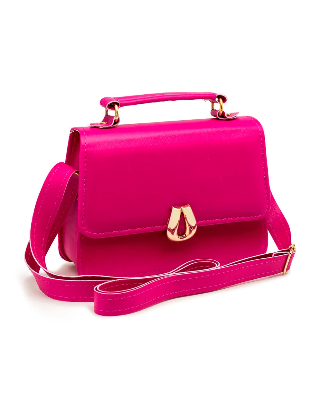Bolsa Feminina Mini De Mão E Transversal Com 2 Alças Em Couro Ecológico