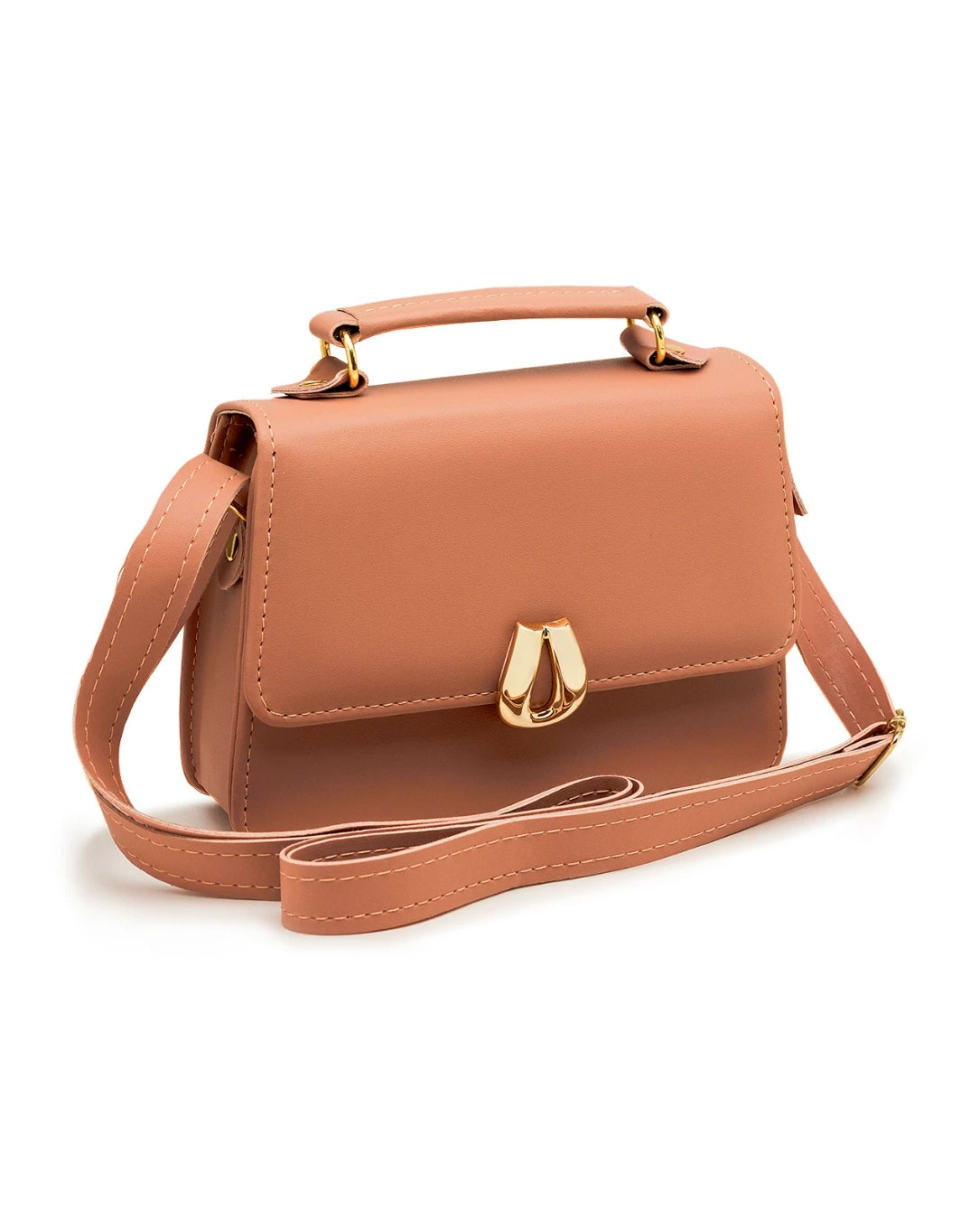 Bolsa Feminina Mini De Mão E Transversal Com 2 Alças Em Couro Ecológico
