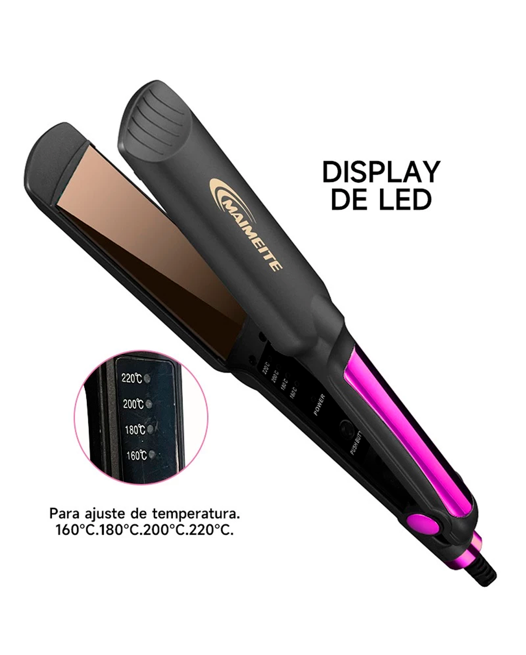 Chapinha De Cabelo MAIMEITE S8600 Prancha Alisadora 2 em 1 Modeladora de Cachos