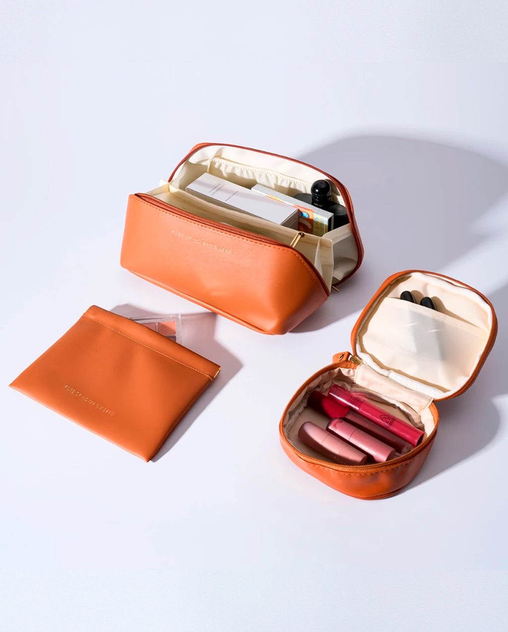 Kit 3 Bolsas Necessaire Feminina Organizadora Espaçosa Para Viagem