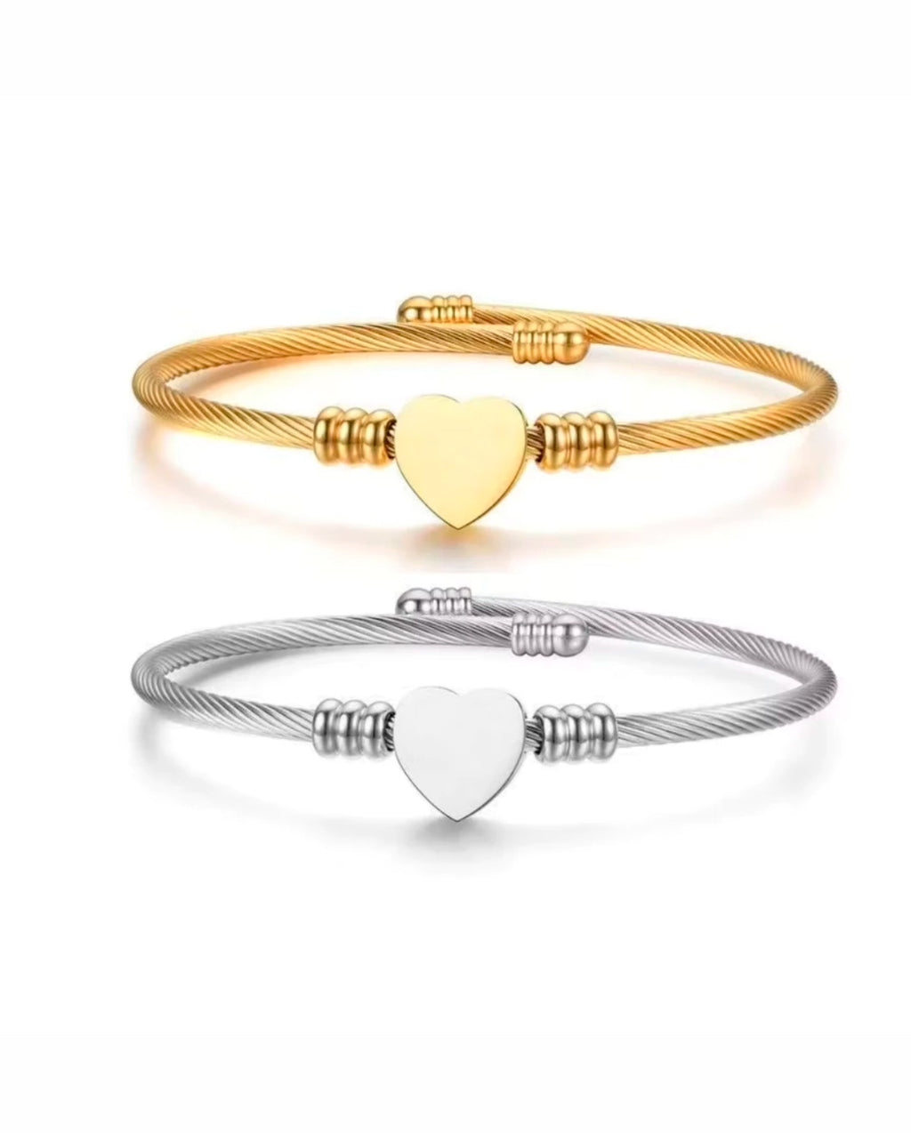 Kit Pulseira Feminina De Aço Inoxidável Trançado Em Prata E Dourado