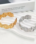 Pulseira Geométrica Ouro Vazada Estilo Ins Fashion Ajustável