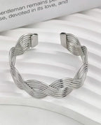 Pulseira Geométrica Ouro Vazada Estilo Ins Fashion Ajustável