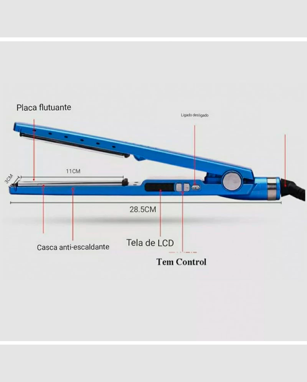 Chapinha de Cabelo Bivolt 110V/220V Nano Titanium Prancha De Cabelo