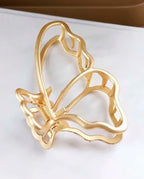 Presilha De Metal De Cabelo Borboleta Para Cabelo Dourado e Prata
