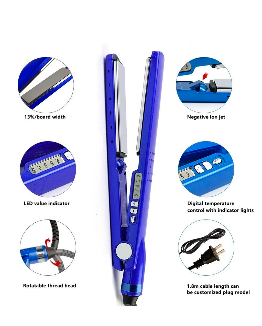 Chapinha de Cabelo Bivolt 110V/220V Nano Titanium Prancha De Cabelo