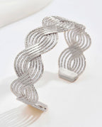 Pulseira Geométrica Ouro Vazada Estilo Ins Fashion Ajustável