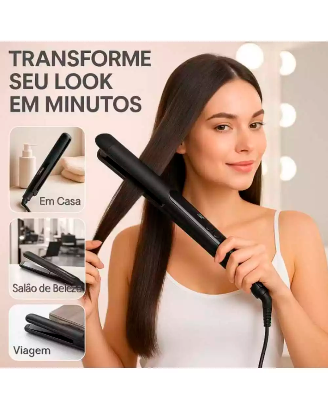 Chapinha Alisadora Profissional Sokany com Display Digital e Revestimento Cerâmico