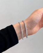 Kit 3 Pulseiras Feminina Riviera Zircônia Cristal Banhado A Prata 925