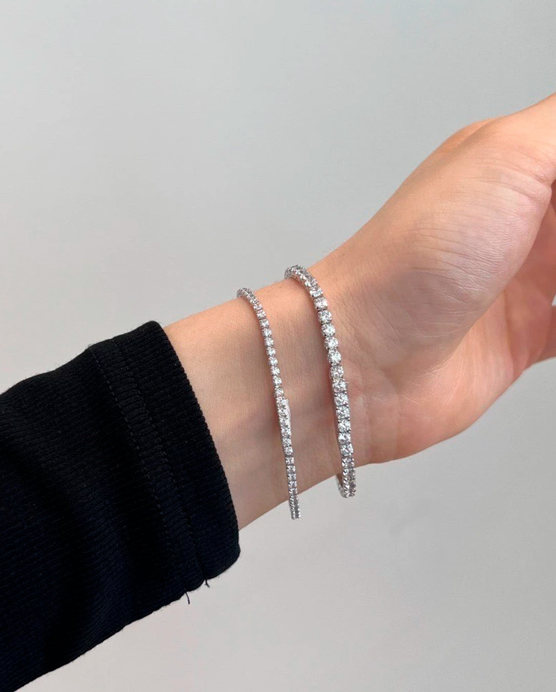 Kit 3 Pulseiras Feminina Riviera Zircônia Cristal Banhado A Prata 925