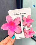 Kit 3 Presilhas de Cabelo de Flor Transparente Acessório Presilha