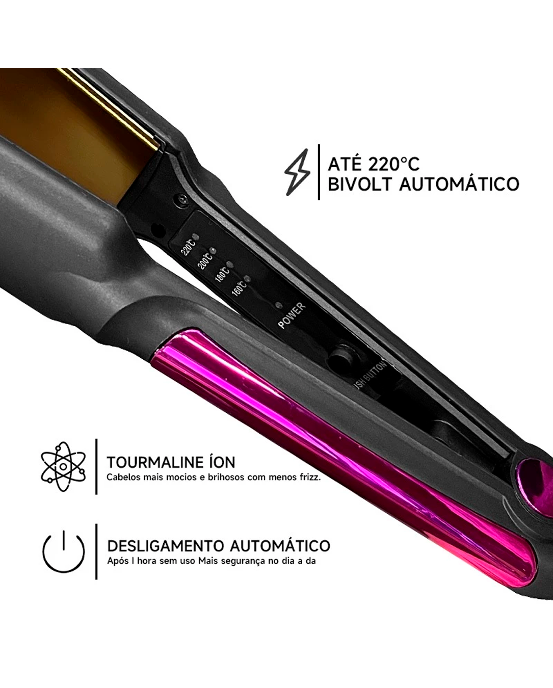 Chapinha De Cabelo MAIMEITE S8600 Prancha Alisadora 2 em 1 Modeladora de Cachos