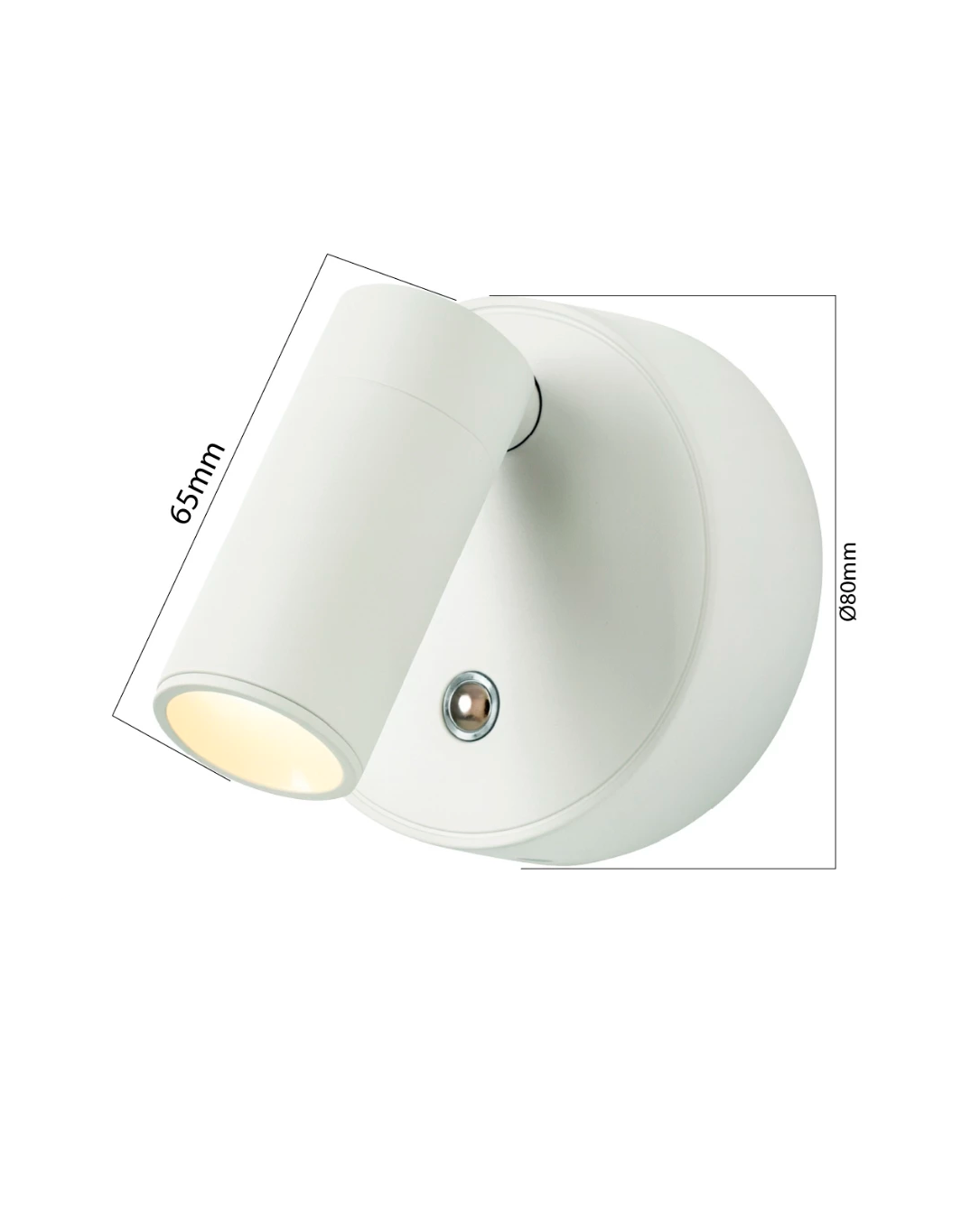 Arandela Spot Luminária Cabeceira Recarregável Led Redonda 3W Com 3 Tons de Luz Bivolt