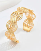 Pulseira Geométrica Ouro Vazada Estilo Ins Fashion Ajustável