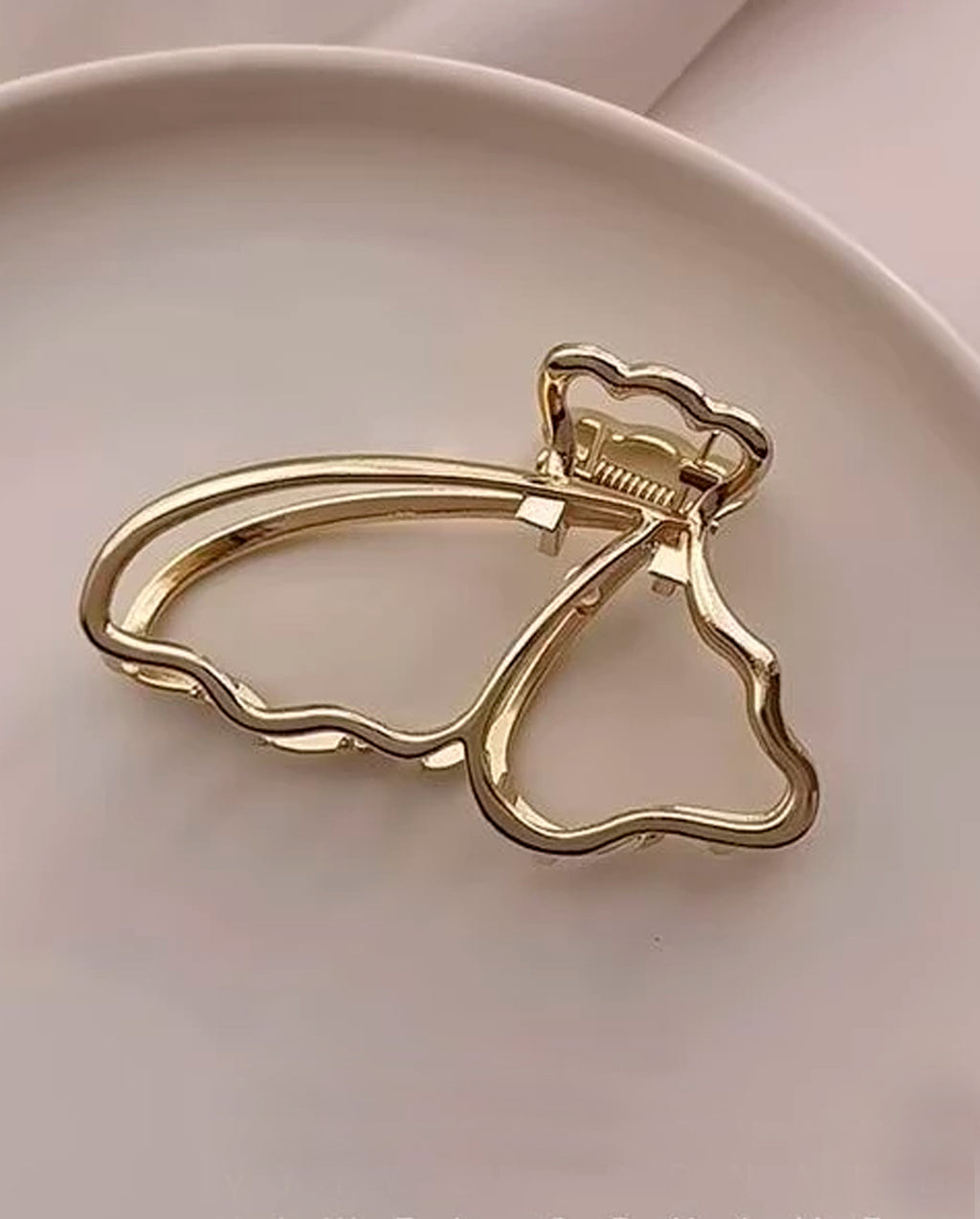 Presilha De Metal De Cabelo Borboleta Para Cabelo Dourado e Prata