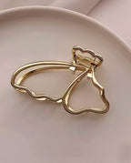 Presilha De Metal De Cabelo Borboleta Para Cabelo Dourado e Prata