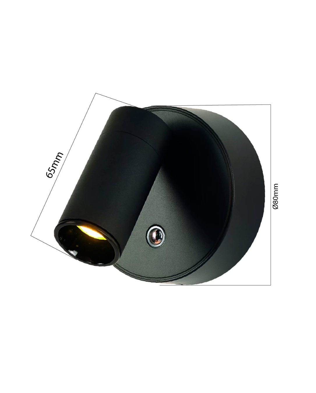 Arandela Spot Luminária Cabeceira Recarregável Led Redonda 3W Com 3 Tons de Luz Bivolt