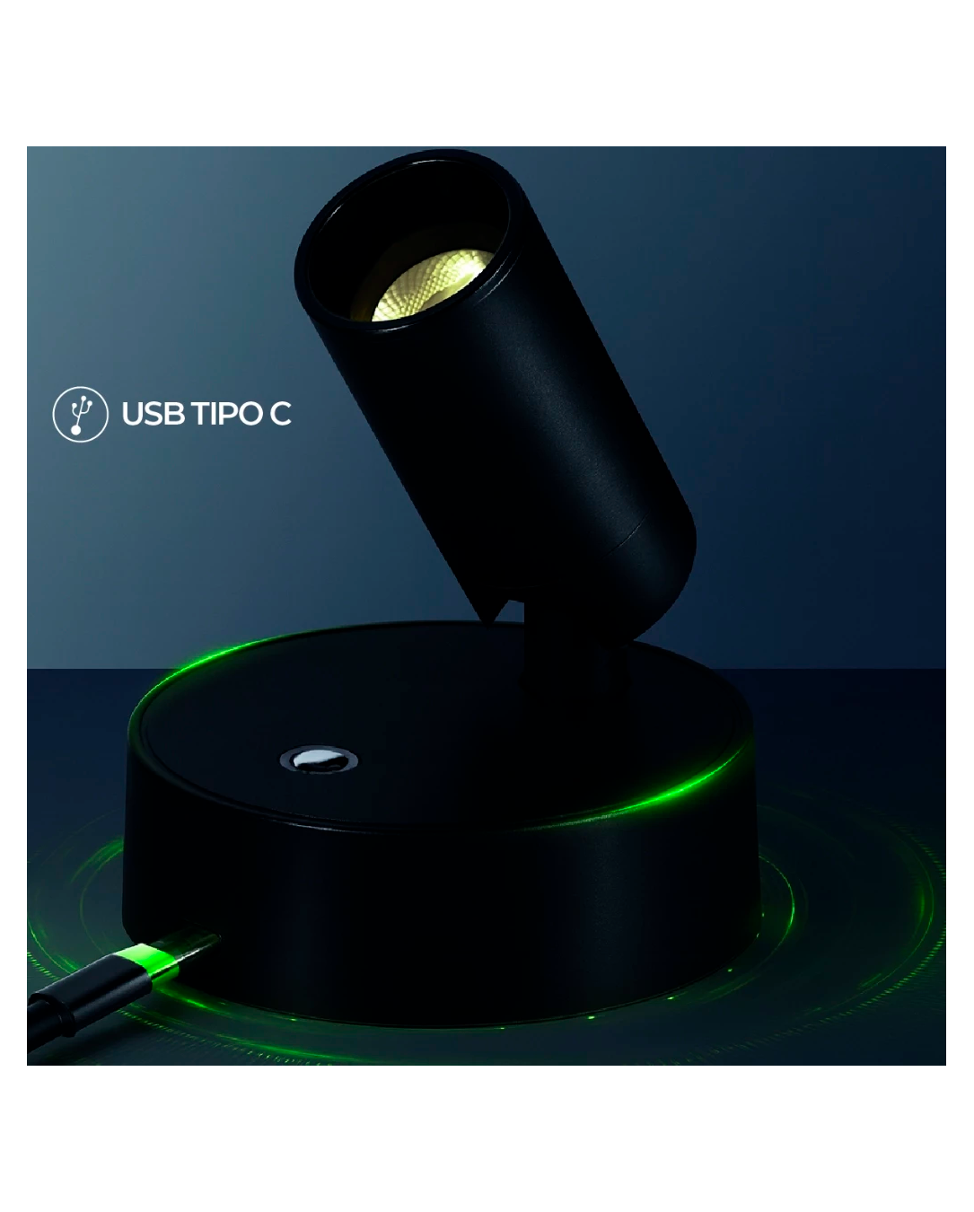Arandela Spot Luminária Cabeceira Recarregável Led Redonda 3W Com 3 Tons de Luz Bivolt