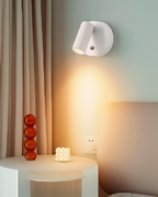 Arandela Spot Luminária Cabeceira Recarregável Led Redonda 3W Com 3 Tons de Luz Bivolt