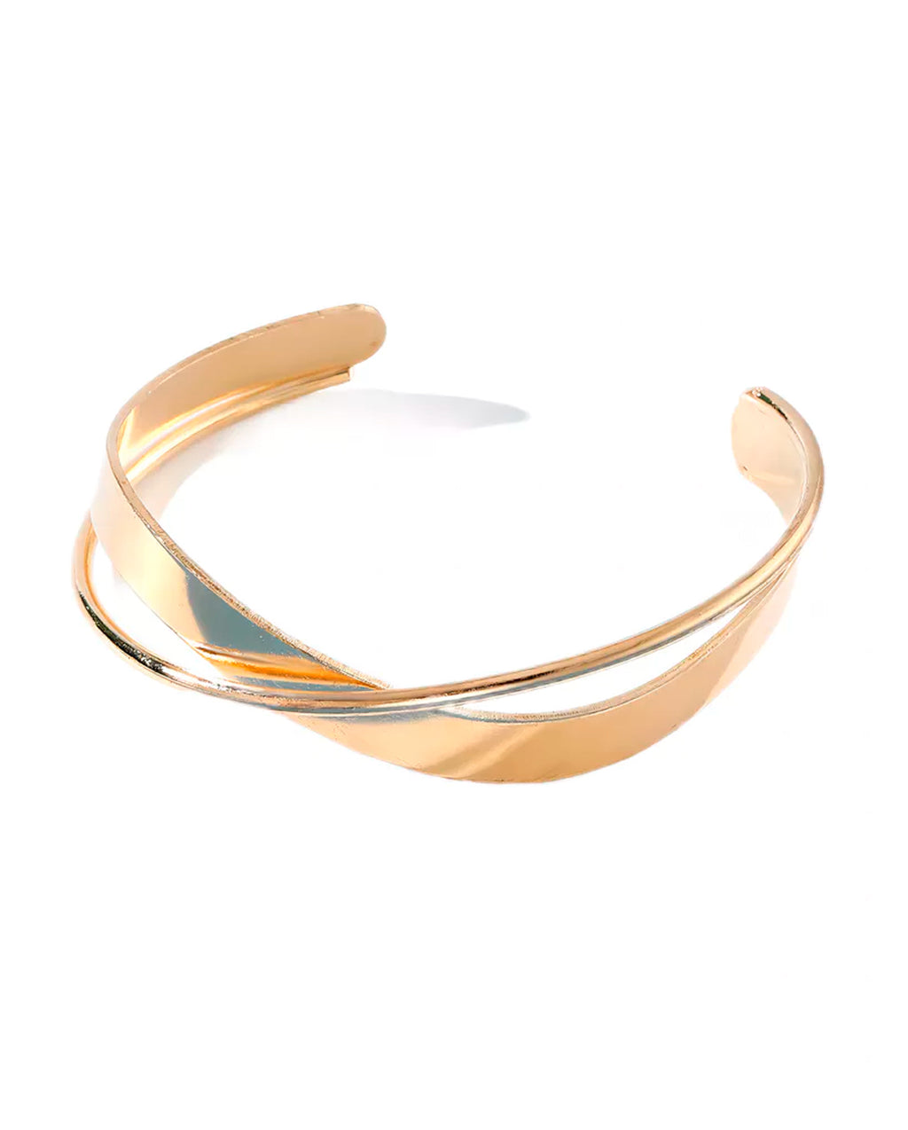 Pulseira Feminina Com Punho De Metal Ondulado Geométrico