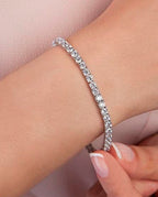 Kit 3 Pulseiras Feminina Riviera Zircônia Cristal Banhado A Prata 925