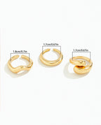 Kit Anéis Femininos Ajustáveis Ouro 18K – Semijoias Delicadas e Elegantes