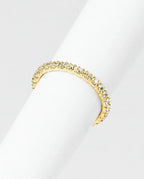 Kit com 2 Anéis Banhados a Ouro 18k Solitário + Aparador Cravejado