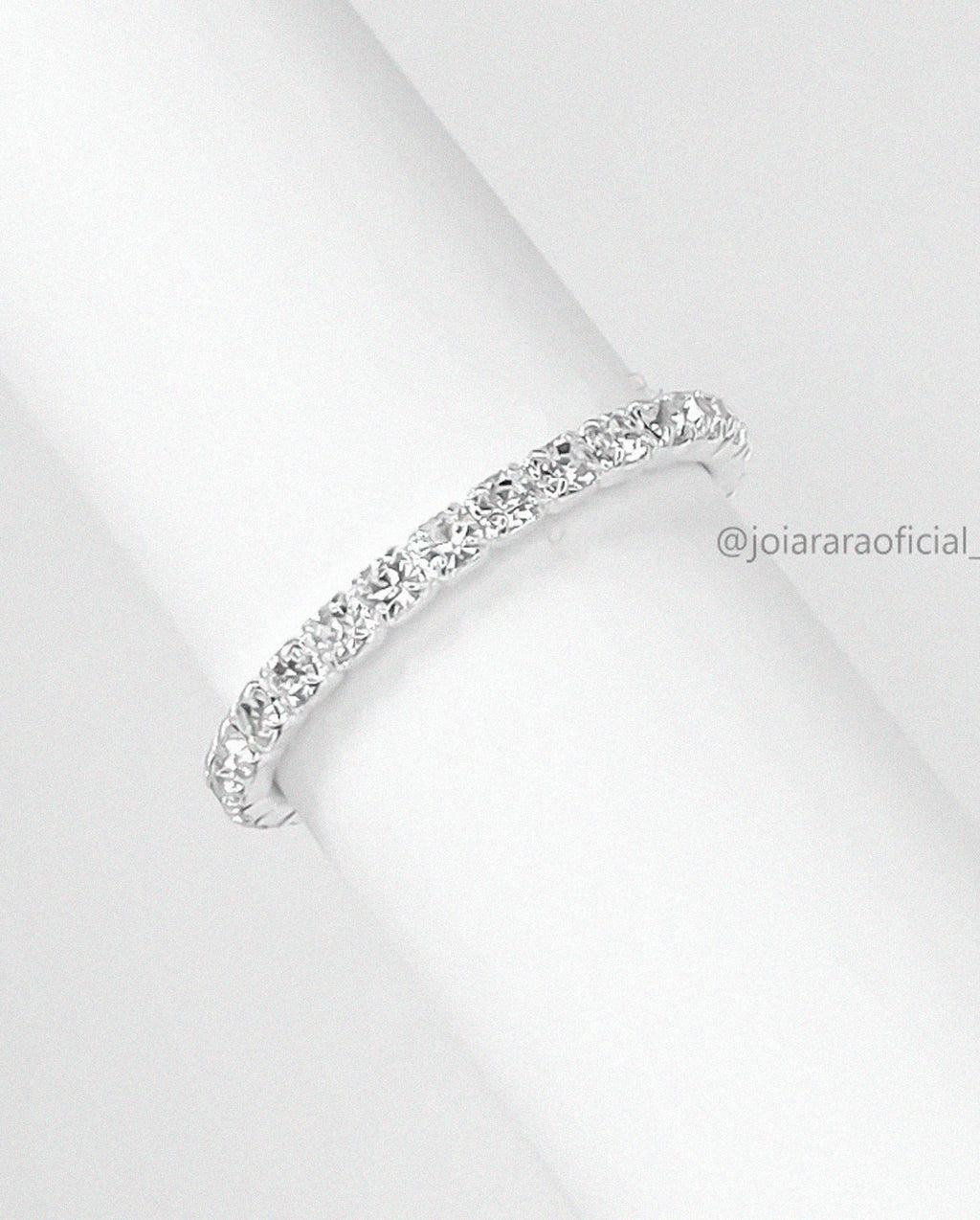 Anel Aparador de Aliança Cravejado Brilhante Banhado a Ouro ou Prata