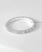 Anel Aparador de Aliança Cravejado Brilhante Banhado a Ouro ou Prata