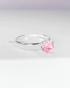 Anel Solitário Pedra Rosa Bebê – Banhado a Ouro ou Prata