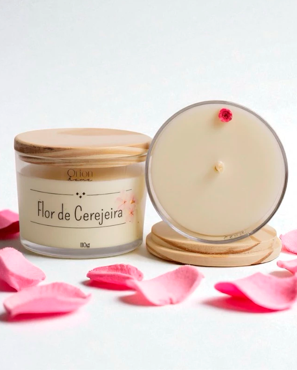 Vela Aromática Artesanal Premium 110g Vários Aromas Com Especiarias E Tampa De Madeira