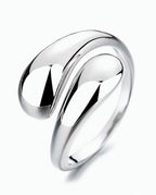 Anel Feminino Ajustável 2 Gotas Lisas – Semijoia Banhada a Ouro 18K ou Prata