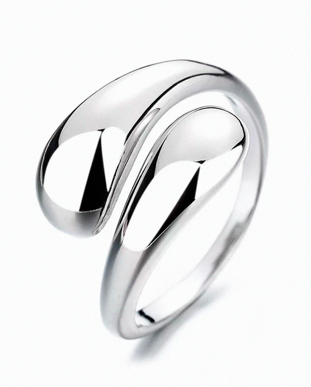 Anel Feminino Ajustável 2 Gotas Lisas – Semijoia Banhada a Ouro 18K ou Prata