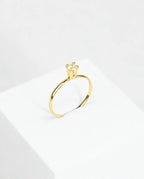 Kit com 2 Anéis Banhados a Ouro 18k Solitário + Aparador Cravejado