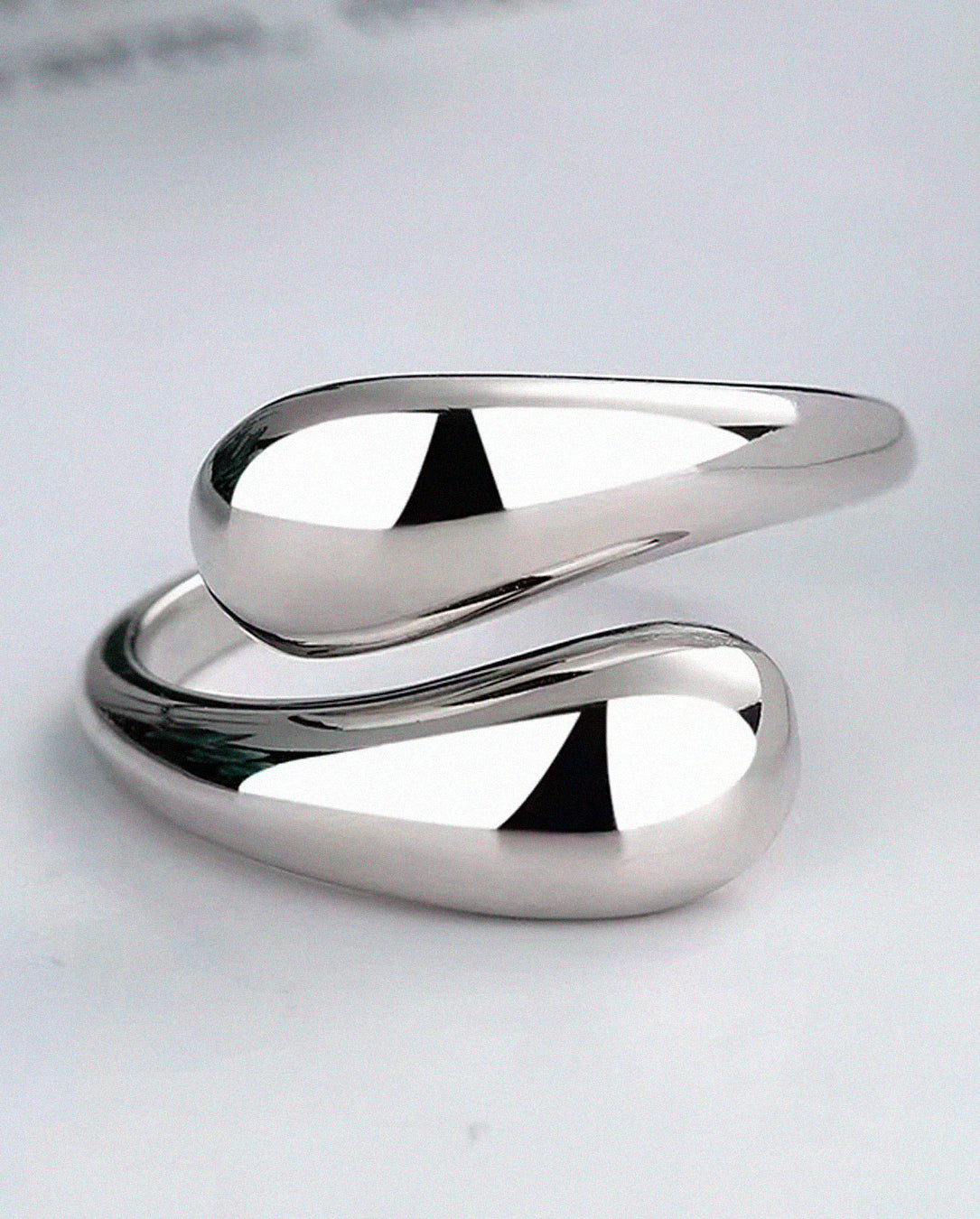 Anel Feminino Ajustável 2 Gotas Lisas – Semijoia Banhada a Ouro 18K ou Prata
